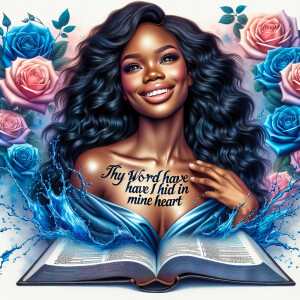 Create an image of an ultra-light-skinned African-American woman...