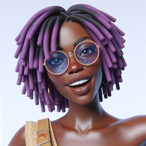 create a  ultra high resolution 3D beautiful African American fe...