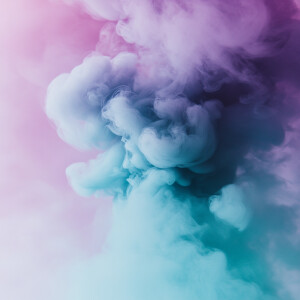 Generate an image of an ink cloud blending shades of dusty viole...
