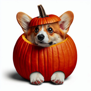 Generate a hyper-realistic 3D image of a Pembroke Welsh Corgi, f...