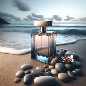 Create a video advertisement featuring ZiNars perfume bottle ele...