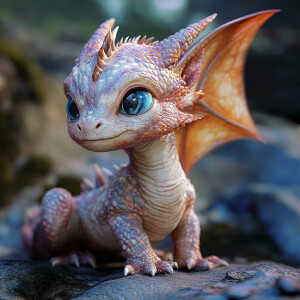 Create a highly detailed, photorealistic 3D image of an adorable...