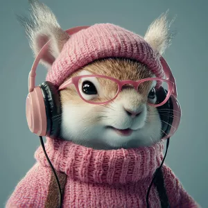 ChillGuy, a playful and inventive squirrel character wearing a p...