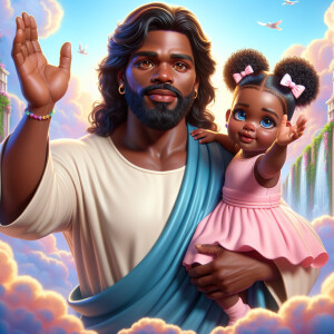 Create a 3D realistic artwork featuring the phrase 'Jesus Saves'...