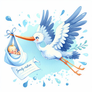A single picture of adorable cute whimsical a stalk flying with...