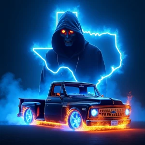 create an image depicts a striking and vibrant digital art style...