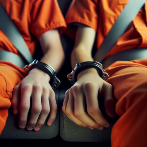 Hands behind back, Two Caucasian males, aged 13 to 15,  they hav...