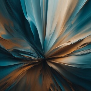 Create an illustration of an abstract painting blues browns and...