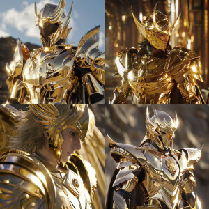 Saint Seiya - Golden knight   Gemini Saga, 8k, hiper realistic,...