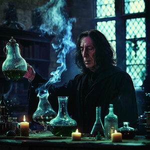 Alan rickman as severus snape, teaching class potion