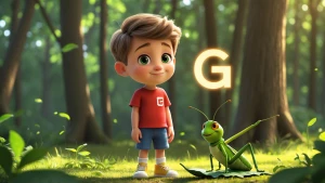🅶 G — Grasshopper
A cheerful little boy, around 5 years old, wi...
