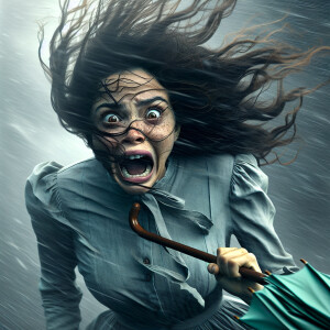 It's super realistic, with a strong wind whistling by, the girl'...