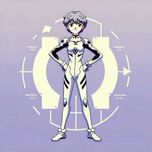 1990s anime screencap, girl a plugsuit, standing with hands on h...