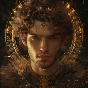 A human depiction of a male Leo sun