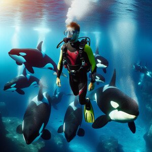 Swimming with orca's