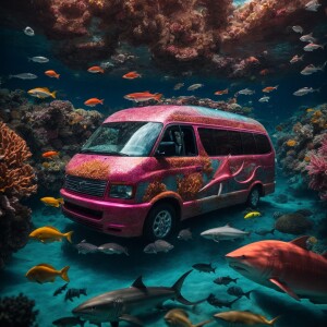 Visualize a Sharktopus, merging the sleek body of a shark with t...