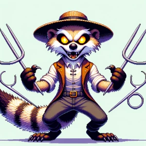 “A highly detailed logo of an anthropomorphic mongoose with a wi...
