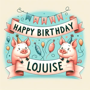 make the banner 
say Happy Birthday Louise
add a couple of cor...