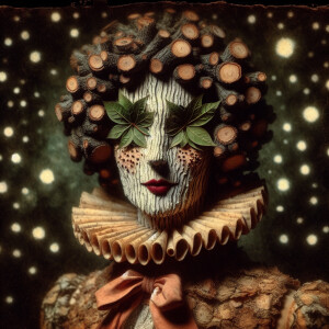 Zdzisław Beksiński style of a made entirely from nature, surreal...