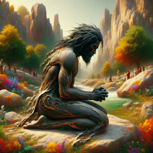 Craft a semi-close-up, vibrant and realistic 3-D depiction of an...