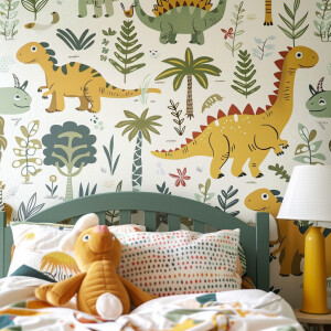 Wallpapers featuring dinosaurs for a child's room