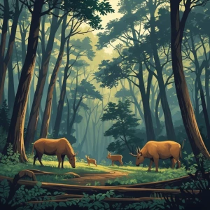 forest, nature, animals