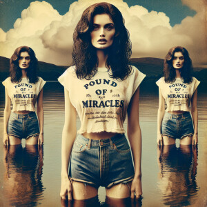 Create three faded color photographs from early seventies of a b...