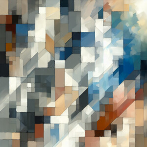Describe an abstract illustration in stunning faint shades of gr...