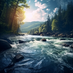 beautiful river water flow