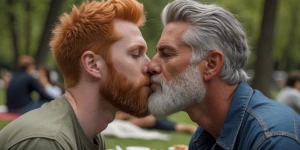 Create an image of two real  men one man with ginger with ginger...