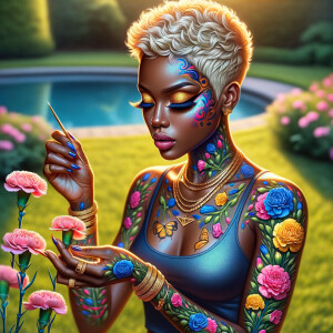 Prompt:
Full image view ultra realistic psychedelic airbrush gl...