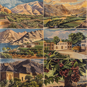 Make an image that has 5 fully horizontal panels, in the first p...