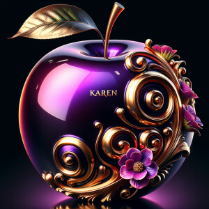 Envision a lustrous, oversized apple with a surface that gleams...