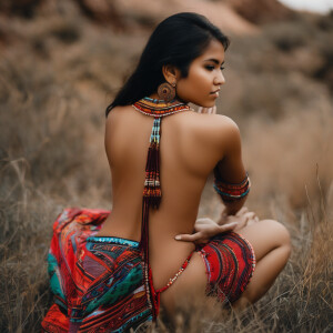 Young native girl nude spreading her butt cheeks for a hd photog...