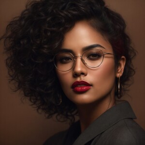 adult woman, slightly slanted eyes, hispanic, docile face,  slim...