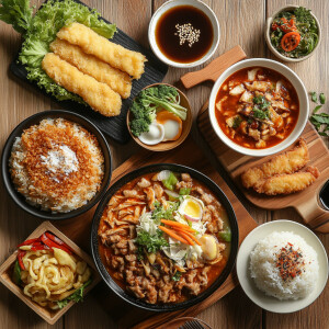 设计一家自助快餐店的菜单，专注于健康轻食，包括多种肉类、海鲜、新...