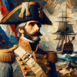 an ultra realistic abstract cavas oil painting of Napoleon Bonap...