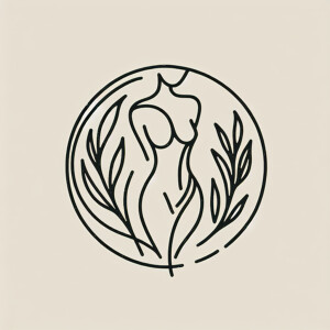 Line art woman body, thin delicate lines