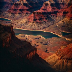 Create a piece of abstract art that captures the essence and col...