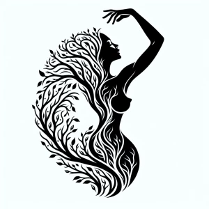 Create a black and white line art vector depicting a side profil...