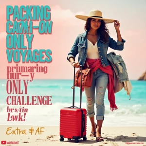 Create a YouTube thumbnail design for a video titled "Packing fo...