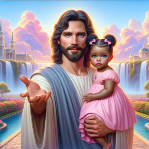Create a 3D realistic artwork featuring the phrase 'Jesus Saves'...