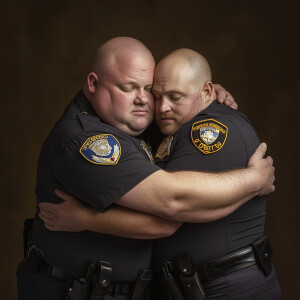 Lifesize digital photography portrait of a best buddies a fully...