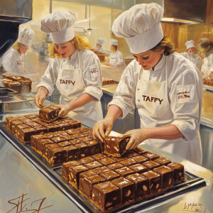 Create an image of diminutive, comical yet professional chefs in...