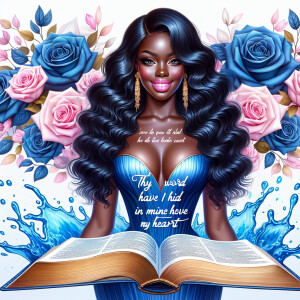 Create an image of an ultra-light-skinned African-American woman...