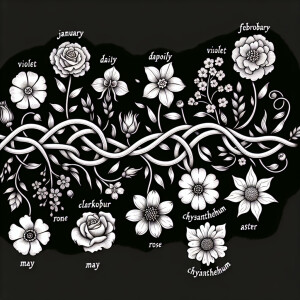 Create a unique vine tattoo design incorporating flowers that re...