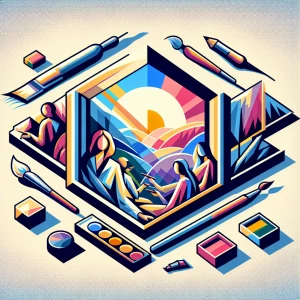 Please create an image of a painting by Jeff Adkins, showcasing...