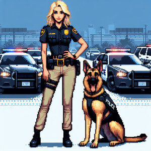 A stunning blonde female police officer and her loyal K9 partner