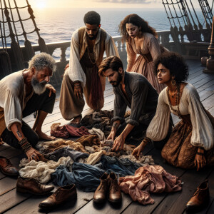 People find clothes on the floor of the ship