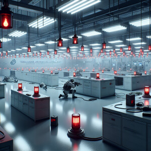 Escape from Tarkov, laboratory, white interior, many fluorescent...